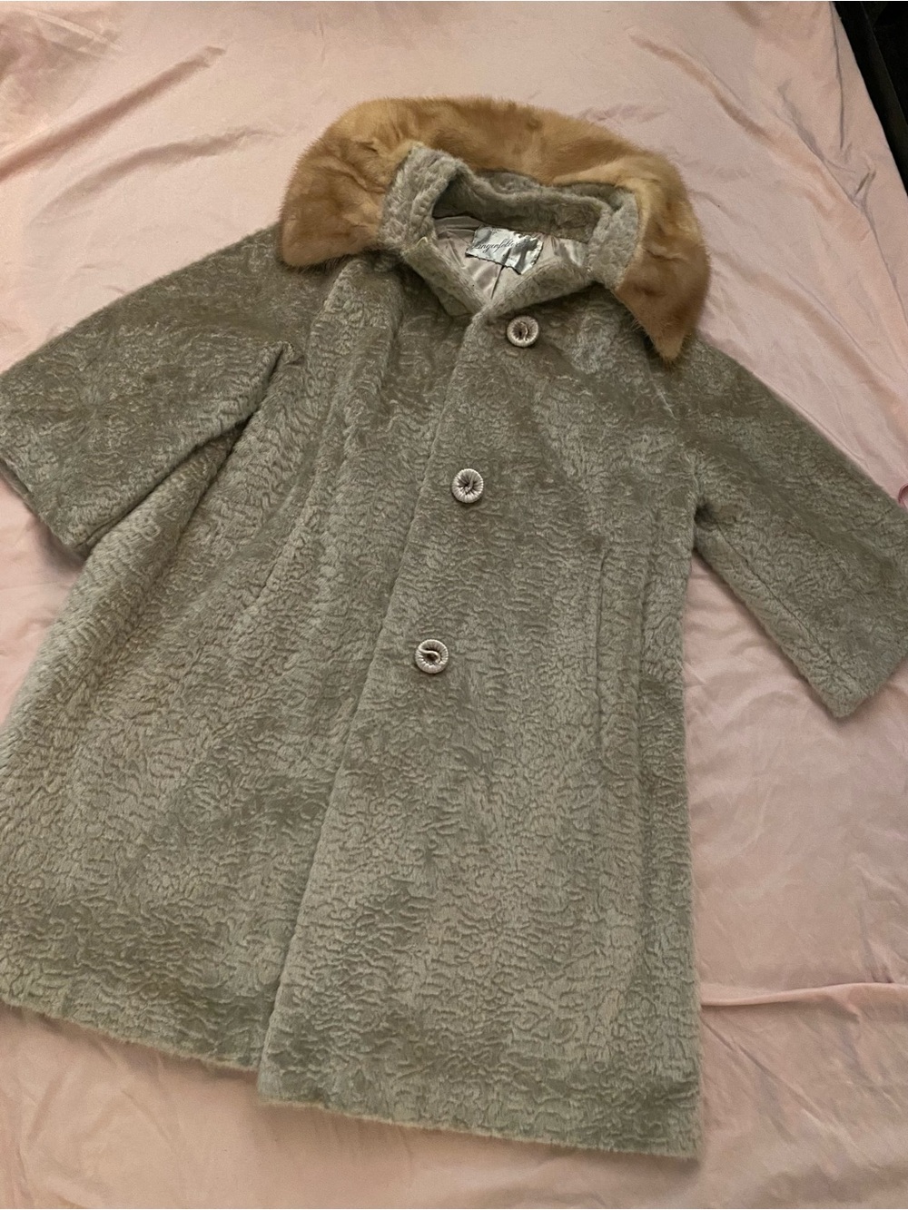 Vintage 1960s Mid-Century Swing Coat w/ Real & Faux Fur